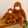 Cartoon Red-Haired Gorilla Plush Toy Long-Arm Monkey Doll Black Chimpanzee Figurine Room Decoration Sleeping Pillow Gift
