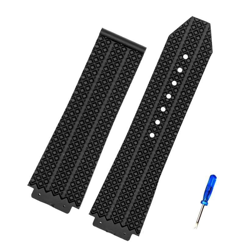 26mm * 19mm 25mm*17mm High-Quality Silicone Rubber Watch Strap Suitable For HUBLOT Wheel Hub Watchbands  Men Strap Of Big