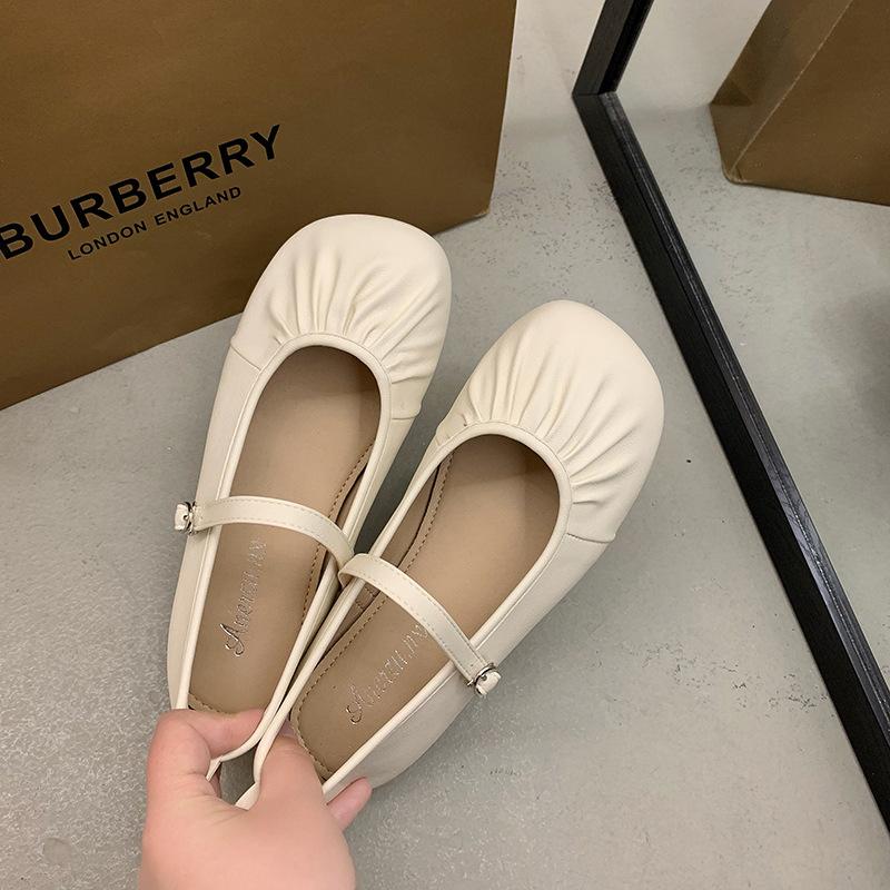

French Mary Jane soft-soled beanie shoes women s spring and summer new ballet grandma shoes pregnant women fashion soft-soled single shoes women 35