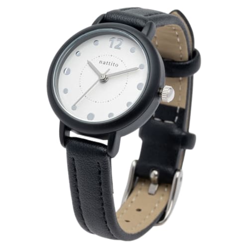 Fieldwork Women's Analog Watch with Leather Strap and Dot Index, Compact and Simple Design, Black, JN037-5