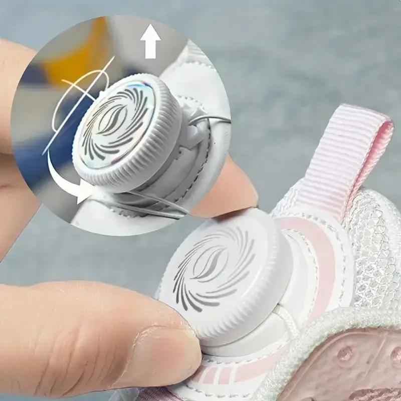1 Paio Laccio per Scarpe Automatico a Fibbia Girevole in Filo Metallico Senza Lacci Rapido per Scarpe da Ginnastica Uomo Donna Nuovo