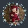 VNGOLERRY Santa Costume for Baby Knit Romper Hat Christmas Photo Commemorative Photo Baby Shower Newborn Sleeping Position Art Newborns, & Set, Prop,