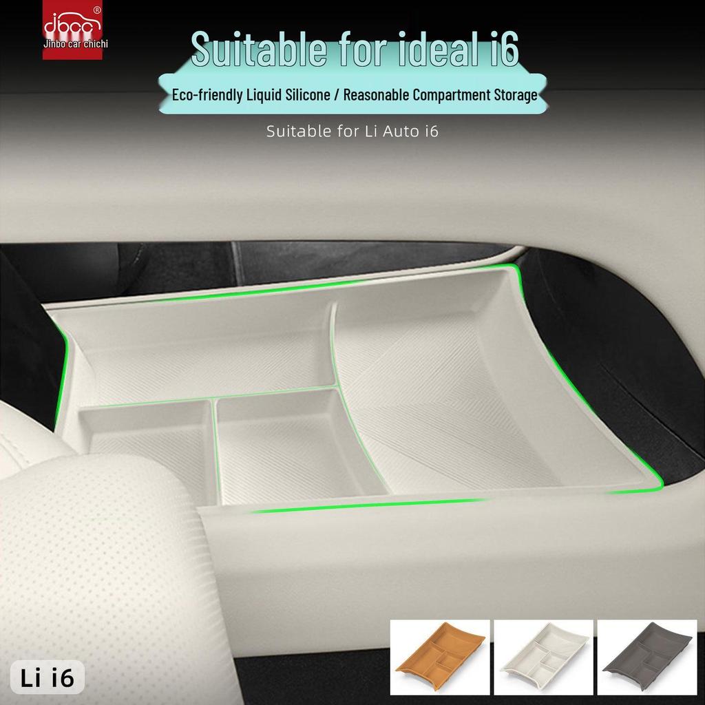 Silicone Pad for Li Auto I6 Center Console Box: Adds Lower Compartments for Storage & Interior Decor.