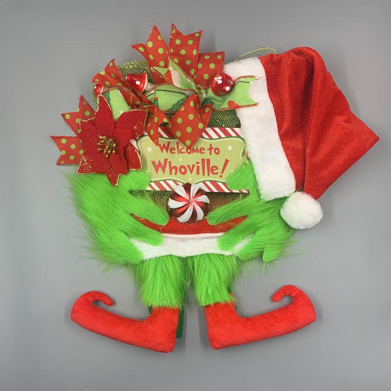 Grinch Christmas Wreath Pendant: Hot-Selling Holiday Decoration