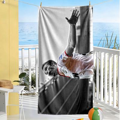 Football Player Celebration Moment Beach Towel Super Soft & Absorbent Comfortable Lightweight