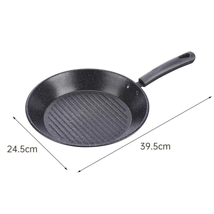 3-In-1 Breakfast Extra Thick Frying Pan Home Egg Pan Flat Bottom Skillet Steak Eggs Hamburger Non-Stick Pan