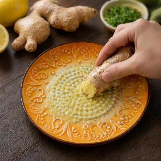 Ceramiczna Płytka do Tarcia Czosnku, Wytłaczany Ręczny Młynek do Imbiru i Serów, Wielofunkcyjne Naczynie Kuchenne do Siekania Cebuli, Cytryny, Warzyw, Owoców