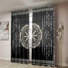 2 pieces, mysterious rune geometric totem curtains - semi blackout - suitable for living room, bedroom, kitchen, home decoration
