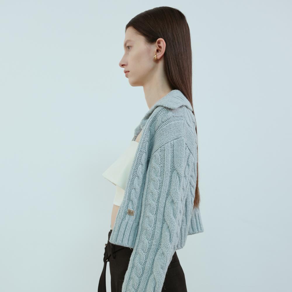 Moonsward Sky Cable Zip-Up Cardigan