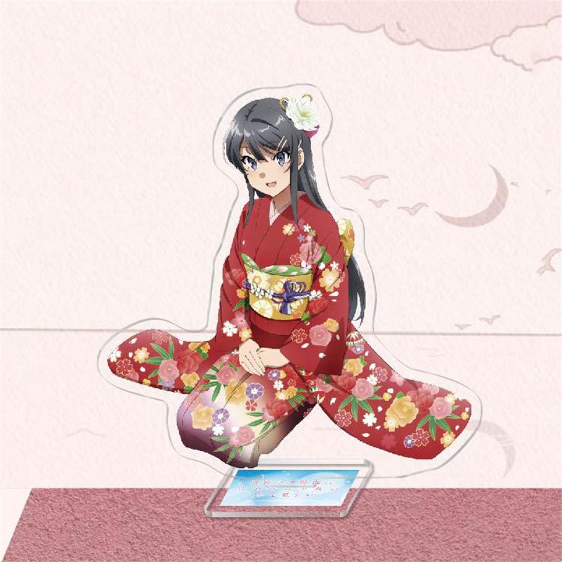 Anime Sakurajima Mai Senpai Acrylic Figure Stand Model Plate Keychain Rascal Does Not Dream of Bunny Girl Desk Decor