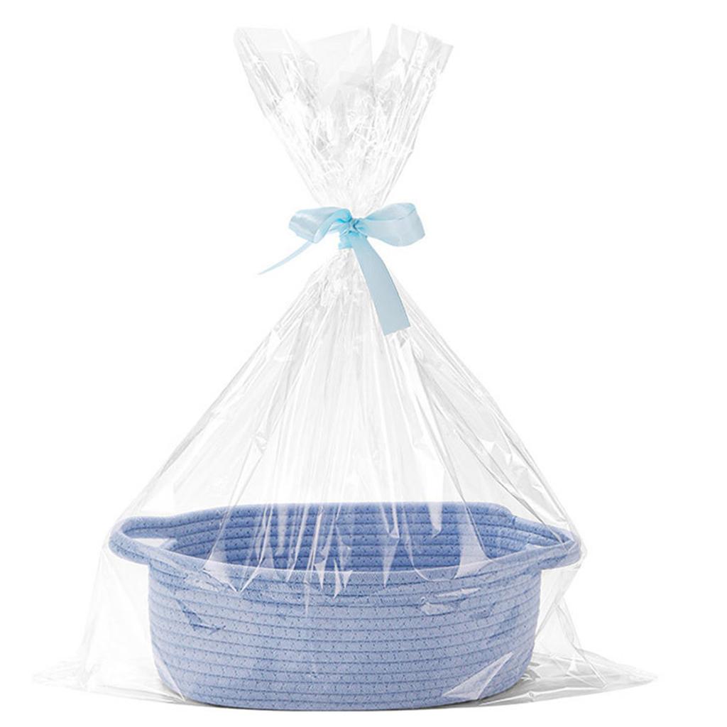 Spacious Woven Storage Basket With Durable Cotton Rope And Elegant Handle Woven Storage Holder For Home Organization