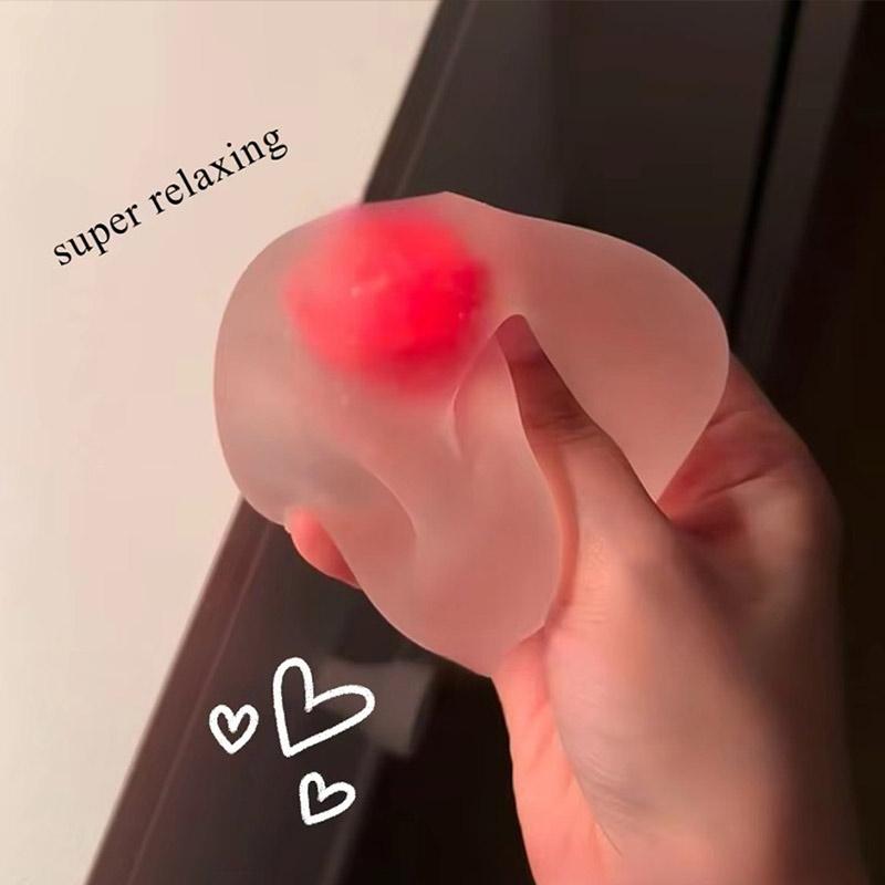 Fruit Squeeze Furniture Decor Green Apple/Strawberry Shape Stress Relief Anxiety Relief Fidget Toy For Office & Home Relaxation
