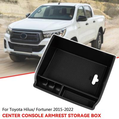 For Toyota Hilux Fortuner 2015-2019 2020 2021 2022 Car Armrest Storage Box Center Console Organizer Tray Container Pallet Holder