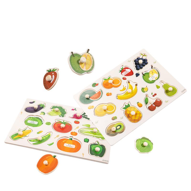 Non-Toxic Toddler Wooden Peg 3D Puzzles Kids Toys Alphabet Montessori Education Learning Toys Great Preschool Gift For Children And Children