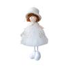 Christmas Angel Doll Hanging Decoration Top Hat Lace Dress Long Legged Plush Girl Hanging Ornament Holiday Party Pendant