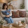 Retro Bohemian Pillow Cushion Super Soft Decorative Printing Ethnic Style Cushion Wear-resistant with Tassel Sofa Cushion