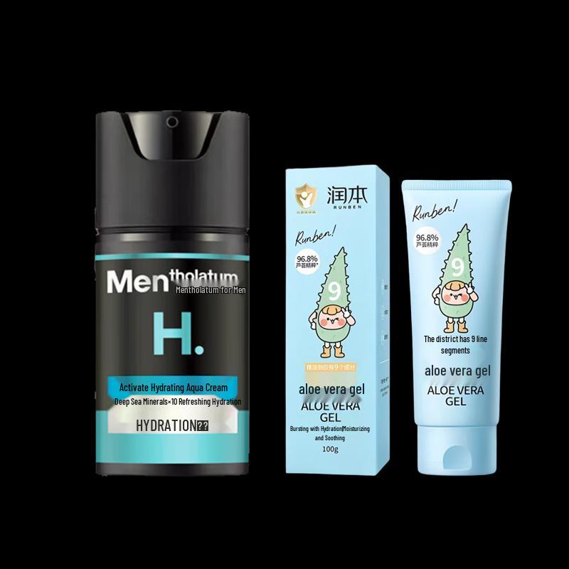 

Набор: Увлажняющий крем Mentholatum для мужчин Active Hydrating Cream и Гель с алоэ вера Runben