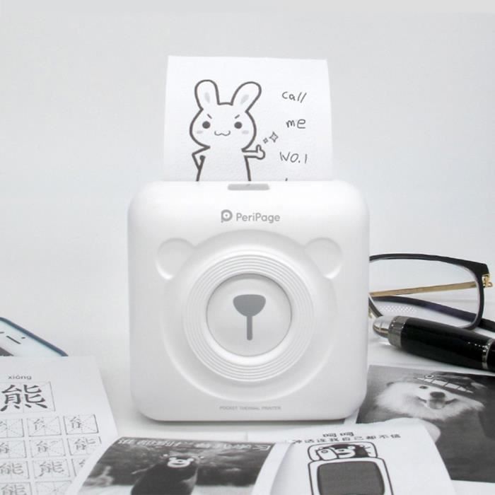 Imprimante thermique sans encre Bluetooth Mini Pocket Printer - Peripage - p158 - Blanc - 57 x 30 mm