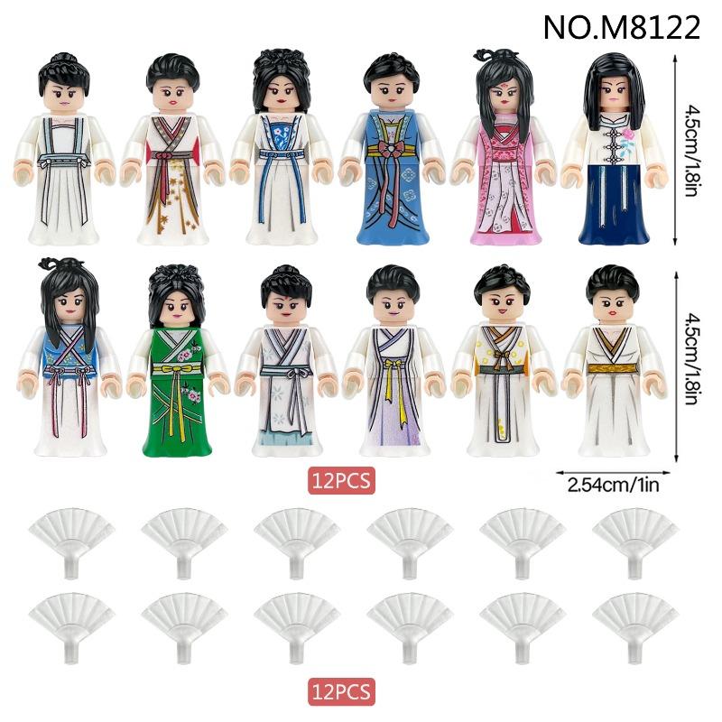 Hanfu Doll Children Assembled Small Particles of Building Blocks Toys China Elements  Doll Toys for Girls