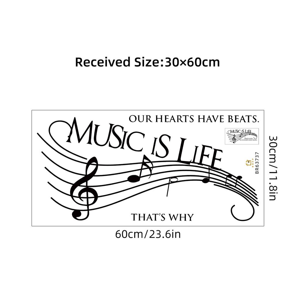 Music Score English Art Wall Stickers Removable for Bedroom Living Room Decoration Wall Decals