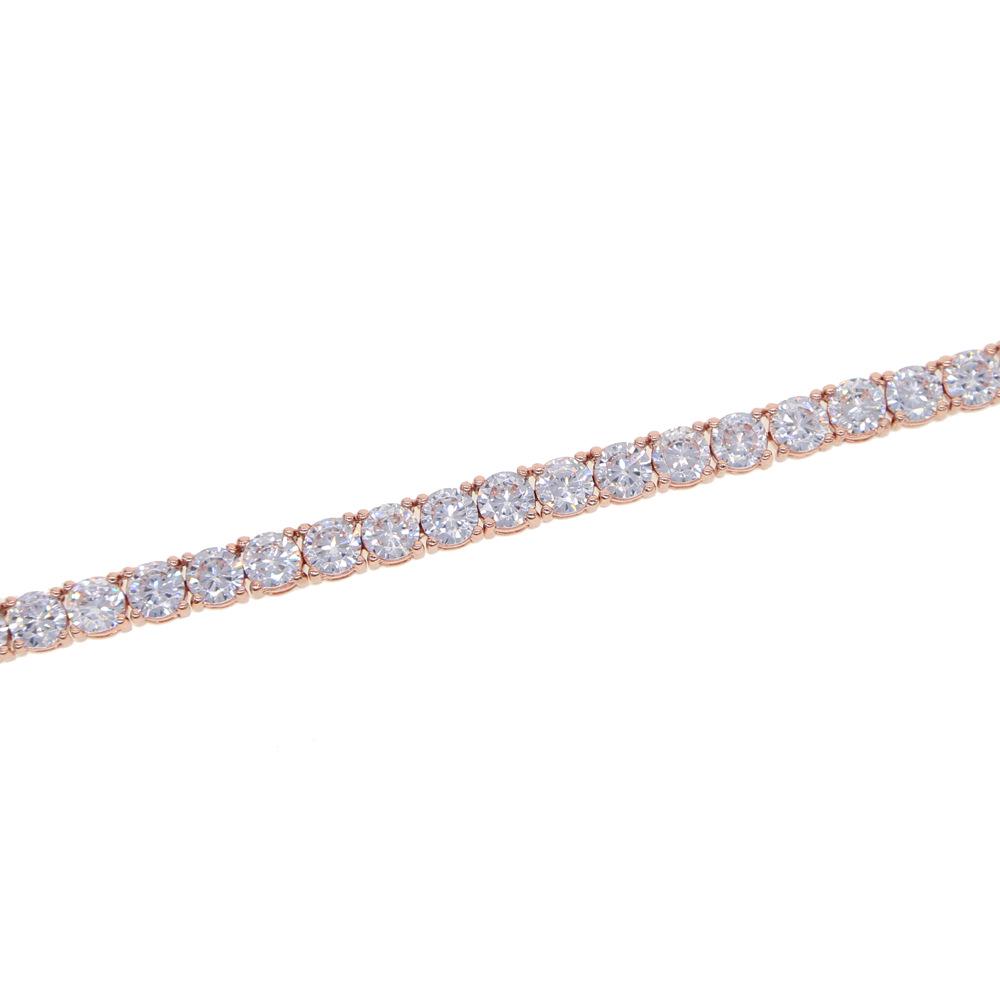 European 5mm Diamond Tennis Necklace: Single Row Hip Hop Streetwear Accessory for Men & Women