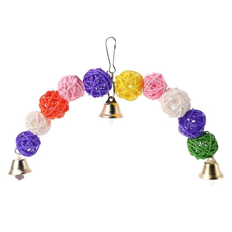 Bird Chewing Toy Parrot Cage Rattan Balls with for Medium Parrots