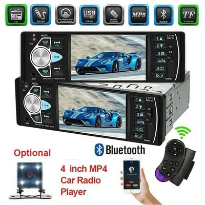 Autoradio HD 4,1'' 1Din FM Autoradio Audio Stereo Bluetooth MP5 Player Infrarot Lenkradfernbedienung mit Rückfahrkamera