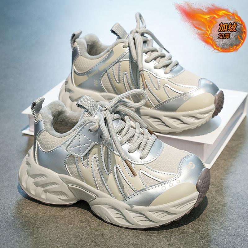 New autumn and winter cotton shoes for children, thick-soled soft-soled dad shoes, boys' casual shoes, girls' sports shoes