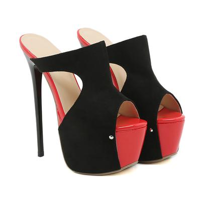 Fashion Sexy Platform Mixed Colors Super High Heel Sandals 16CM Women's Summer Ladies Nightclub Party Fashion Wedding Shoes Mules