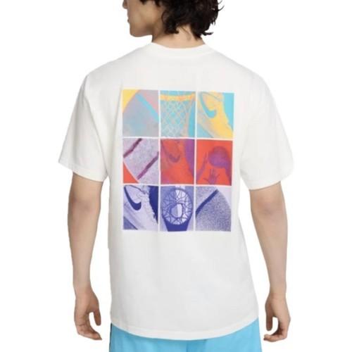 Nike Basketball Fashion Crew Neck Sports Short Sleeve T-Shirt for Men in White
