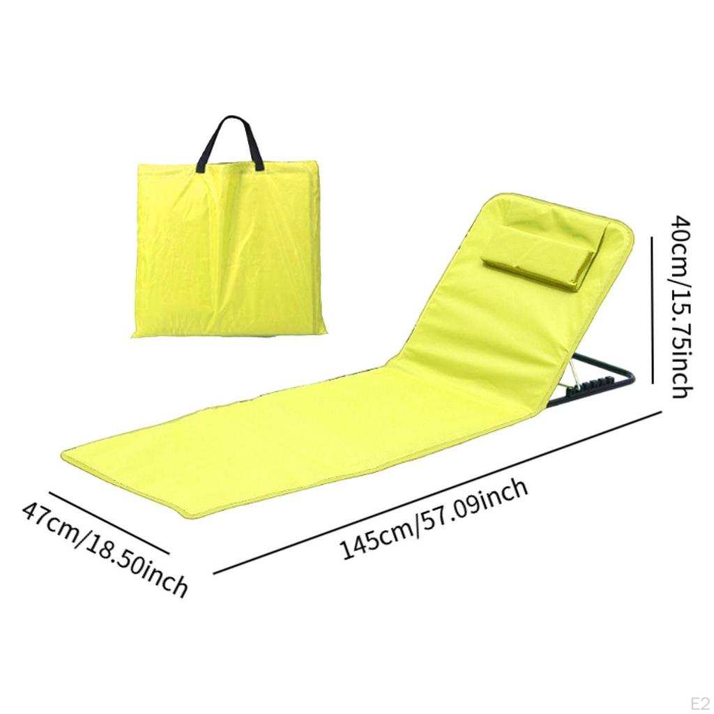 Adjustable Backrest Beach Lounger with Carry Bag, Lightweight Folding Chair for Outdoor Relaxation