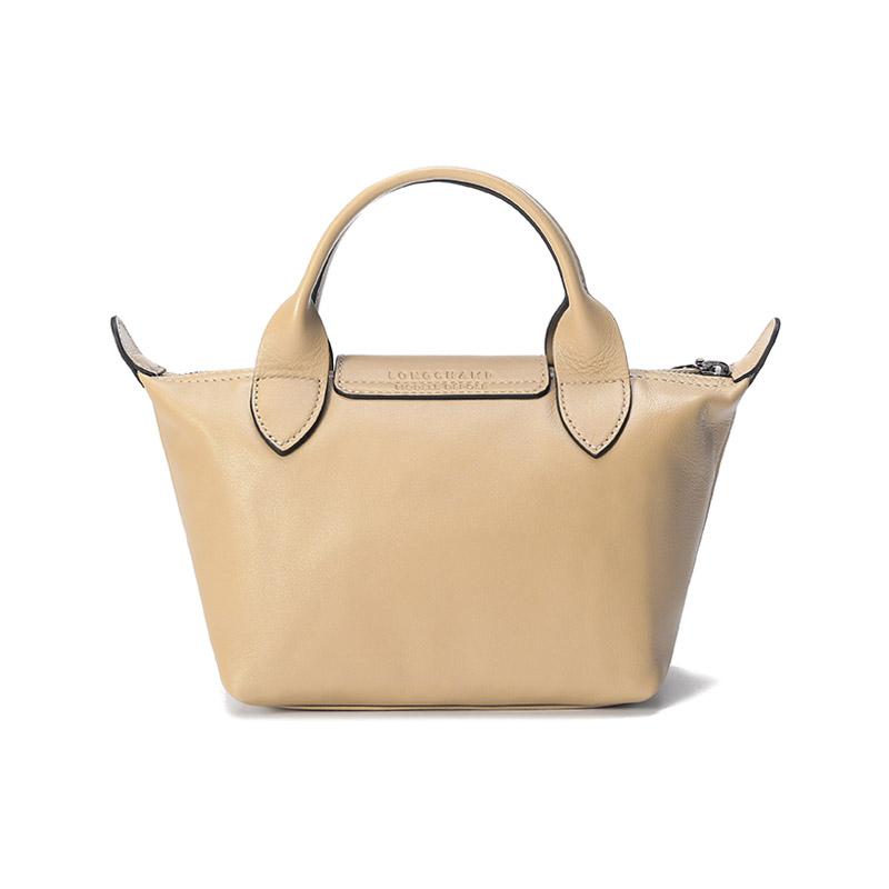 Longchamp Le Pliage Cuir 17 Lambskin Zipper Dumpling Bag With Detachable Shoulder Strap Mini Women Handbag Desert 1500757526