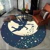 Fairy Princess Round Rug Flannel Printed Carpet Magical Design Kids Room Decor Cozy Soft Floor Mat Home Decoration Indoor Use