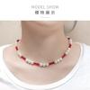 Natural freshwater pearl splicing natural agate necklace Chinese style necklace decoration