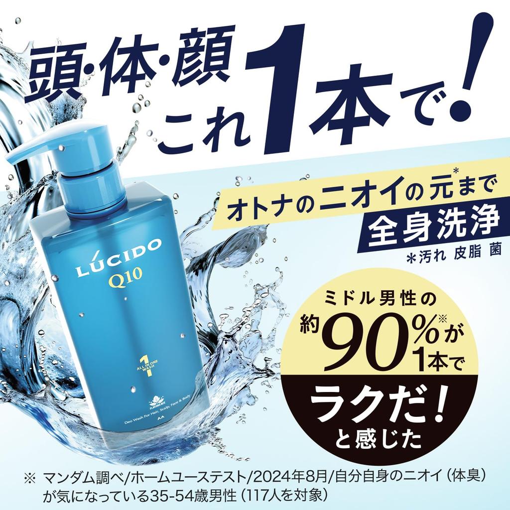 LUCIDO Full Body Deo Wash - 450ml Schäumendes Duschgel, All-in-One Reiniger