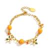 Fashionable Vibranting Orange Bracelet Ornament Infused With Gardenias for Elegant and Energetic Look Casual Wear