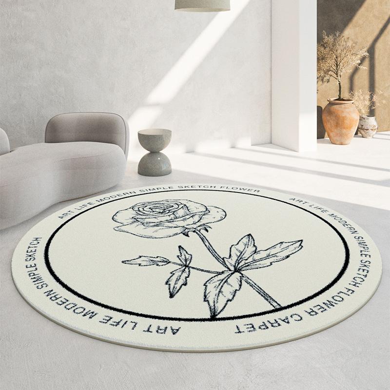 Soft Round Imitation Cashmere Carpets Modern Decoration Living Room Sofas Rugs Simple Home Bedroom Carpet Large Area Lounge Rug