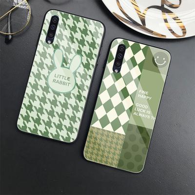 Etui z zieloną diamentową siatką do Samsung Galaxy A52 A70 A71 A73 A53 A13 5g A03 A72 A22 A21s A03 rdzeń A42 etui ze szkła hartowanego Carcasa