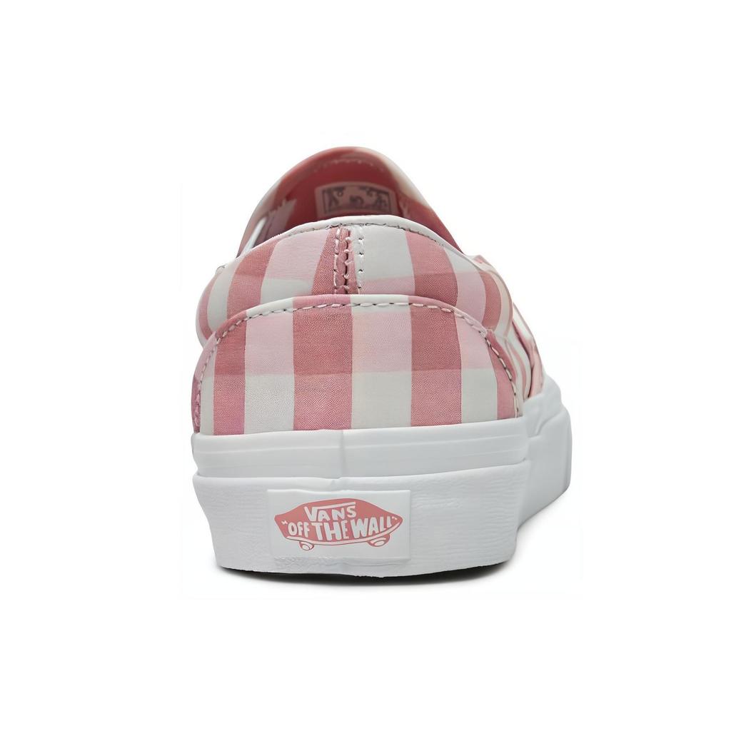Vans Slip-On Classic Fabric Casual Low-Top Skate Shoes Unisex Sneakers Pink Gray Checkered VN000XG8B06