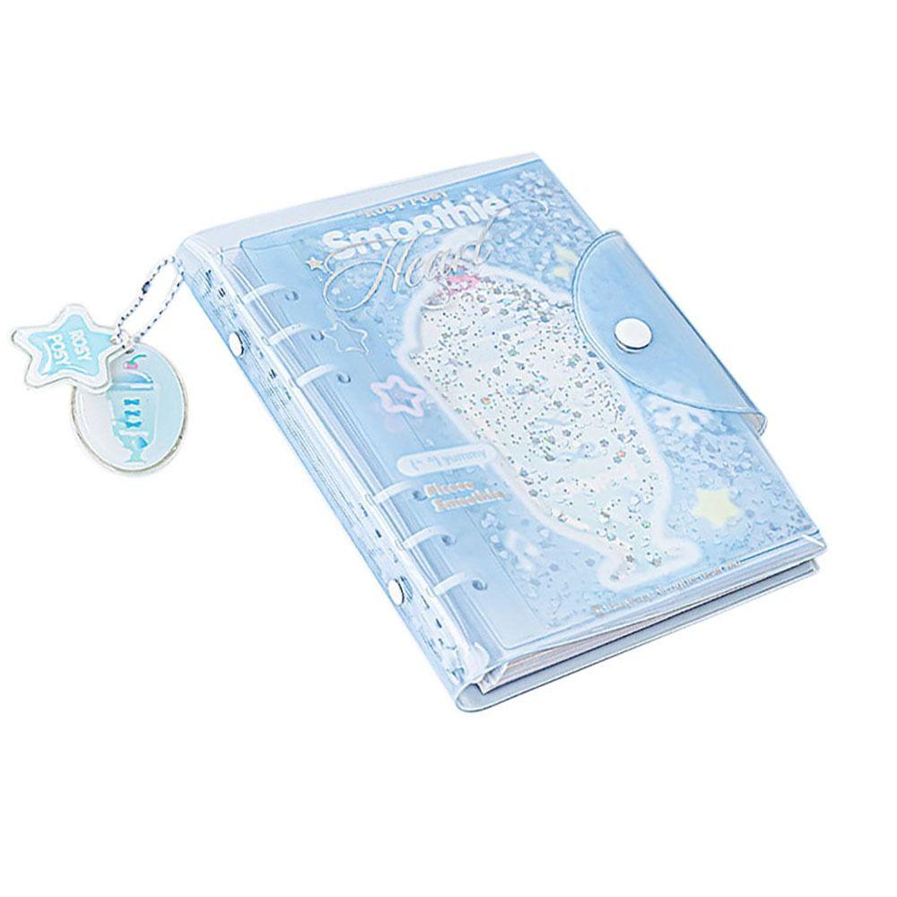 Fashion PVC Notebook Loose-leaf Frosty Series Notepad 6 Binder Ring Envelope Ledger синий