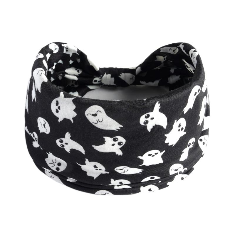 Halloween Druck Stirnbänder Damen Mädchen Mode Haarband Schädel Vintage Kreuz Turban Bandage Bandanas Haarreifen Haarschmuck