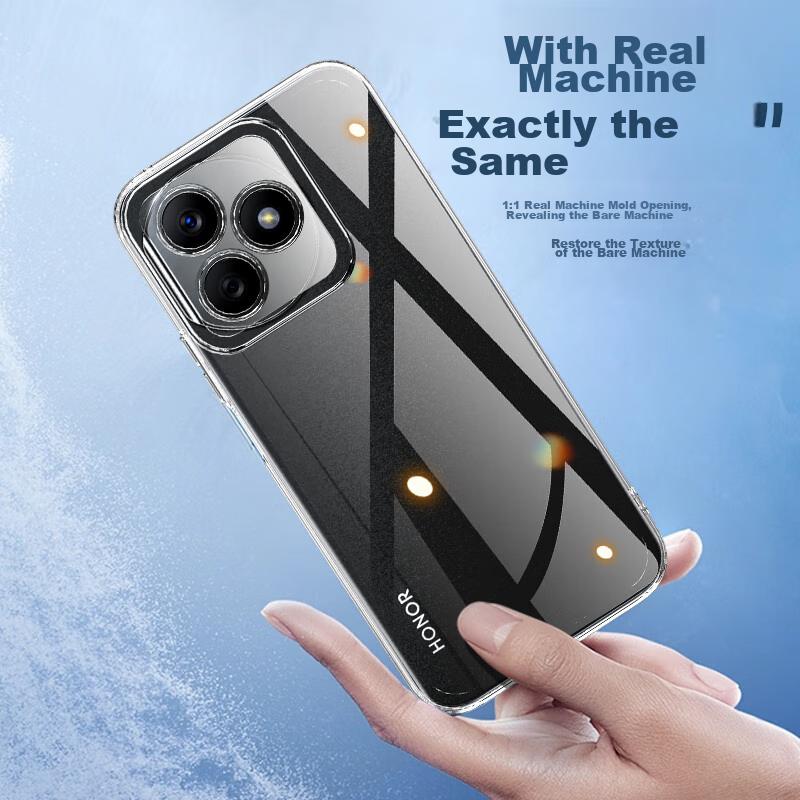 HotFire Phone Case for Honor X50i+, Honor X50i+ Protective Cover, Shockproof Silicone Upgraded Lens, Personalized Full Coverage Frame - Transparent