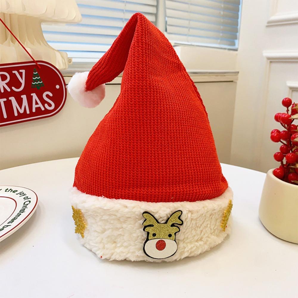 Merry Christmas Decoration Santa Claus Hat Bow Red Plush Hat All-match Christmas Sequin Hat  Adults