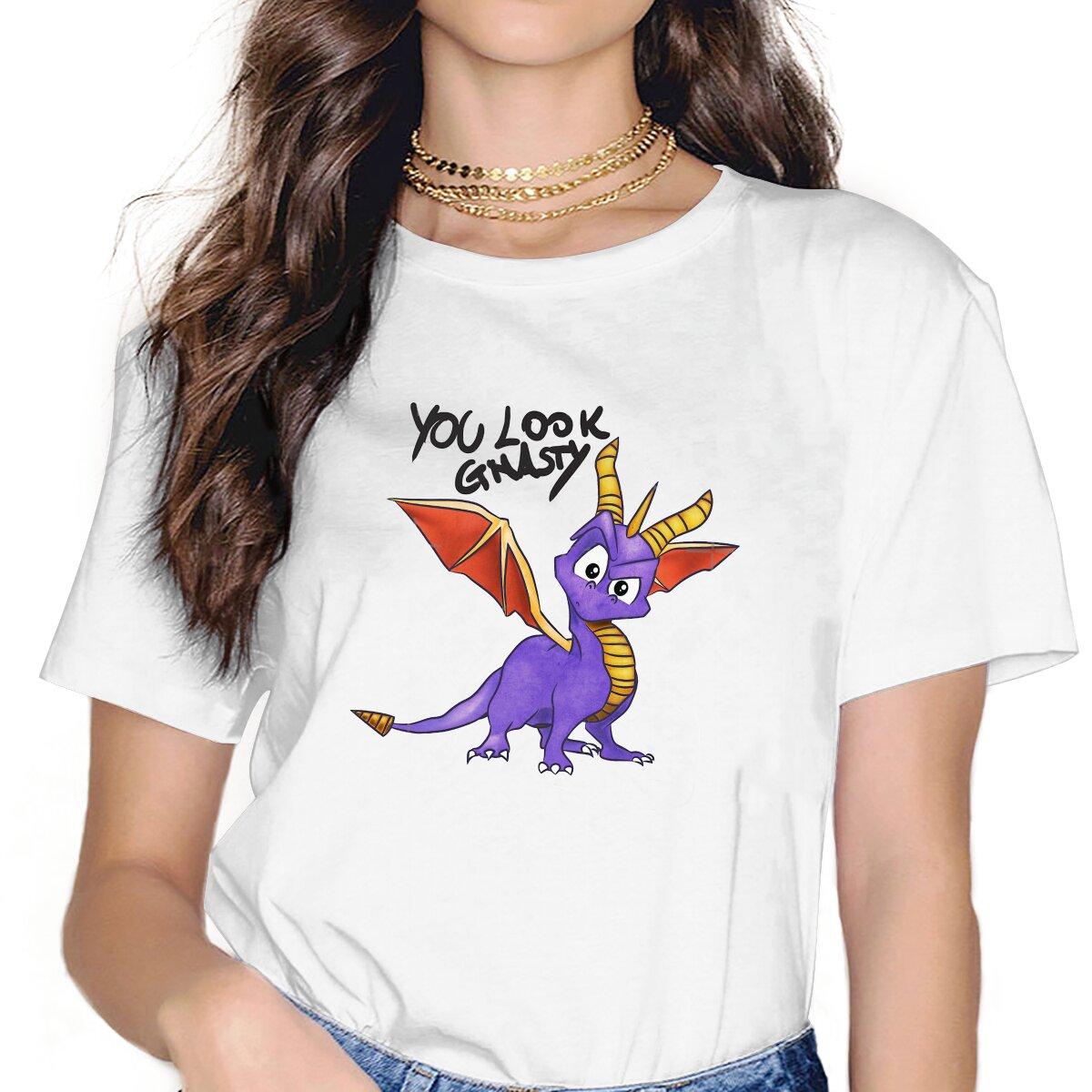 Spyro the Dragon You Look Gnasty Tshirt Homme Tees Unisex Blusas Polyester T Shirt For Women S