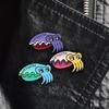 Big Eyes Anime Squid Drip Oil Brooch - Underwater Animal Cuttle Pin Badge