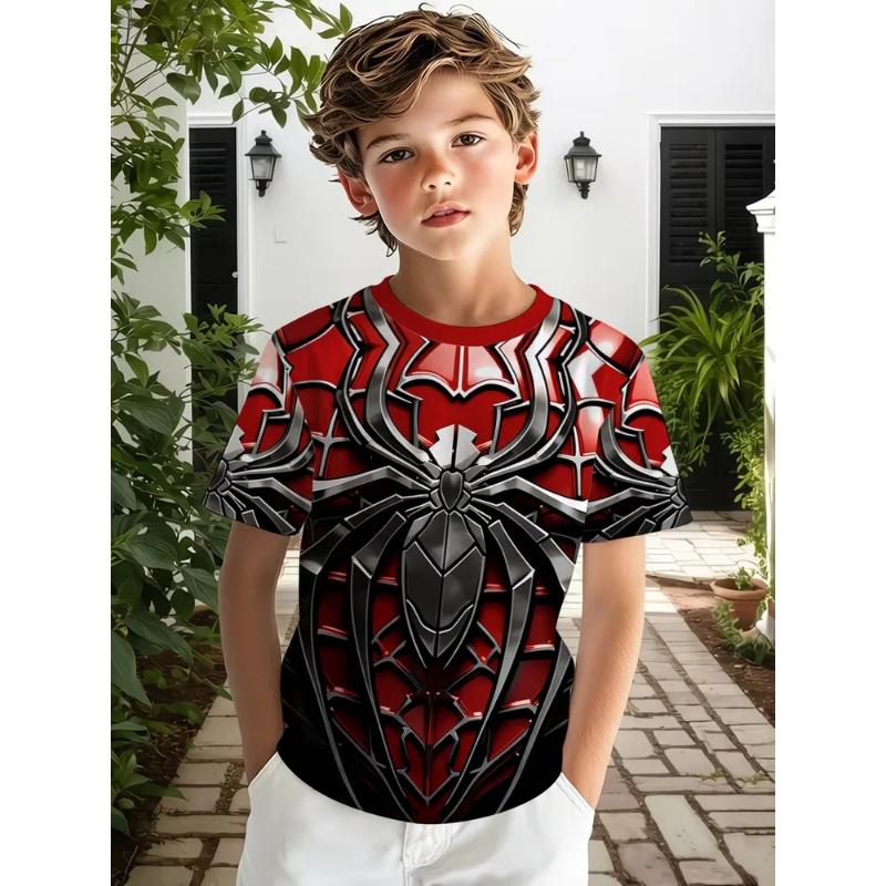 Fashion Children's Clothing Crew Neck Short Sleeve 3D Casual Color Printing Casual Short Sleeve Crew Neck T-Shirt