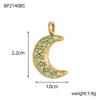CARLIDANA DIY Handmade Moon Stars Colorful Zircon Accessories Charm Stainless Steel Gold Plated Pendant Fashion Jewelry Necklace