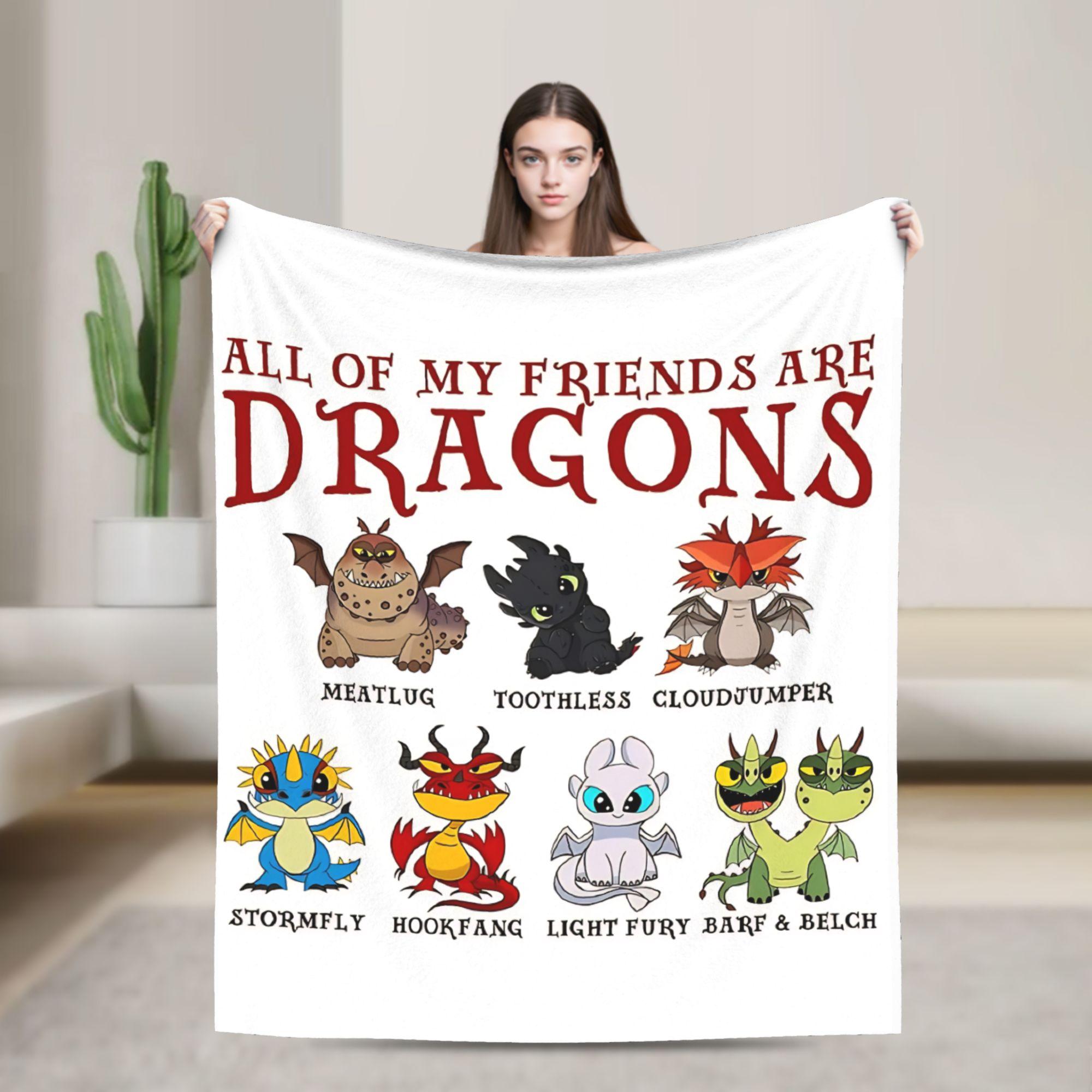 

HTTYD Стилізована ковдра з візерунком дракона Тепла плюшева плед-ковдра для дивана, крісла, подорожей, офісу Фланелева постільна накидка, покривало 76x102cm