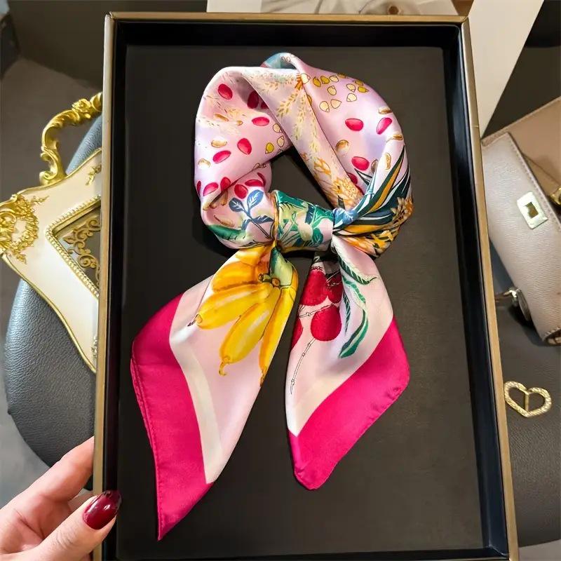 High-End Retro Korean-Style Silk Square Scarf: Versatile Fashion Accessory for Women