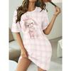 Summer Ladies 3D Printed Short Sleeve Dress Fashion Versatile Trend Breathable Casual